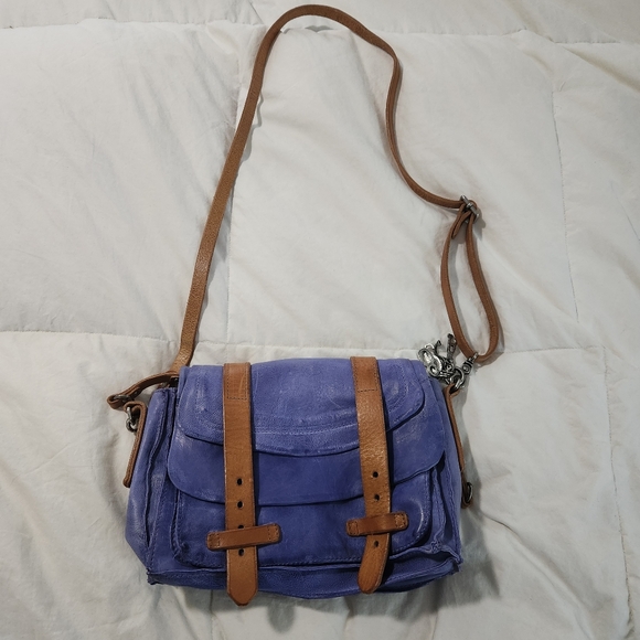 as 98 leather bag Crossbody Adjustable Periwinkle Blue - Picture 1 of 11